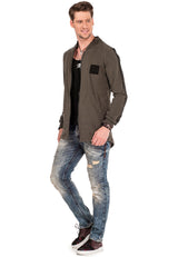 CL305 Men's Sweat Jacket with Layered Look