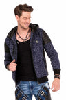 CL310 Men's Cardigan with Leather Highlights