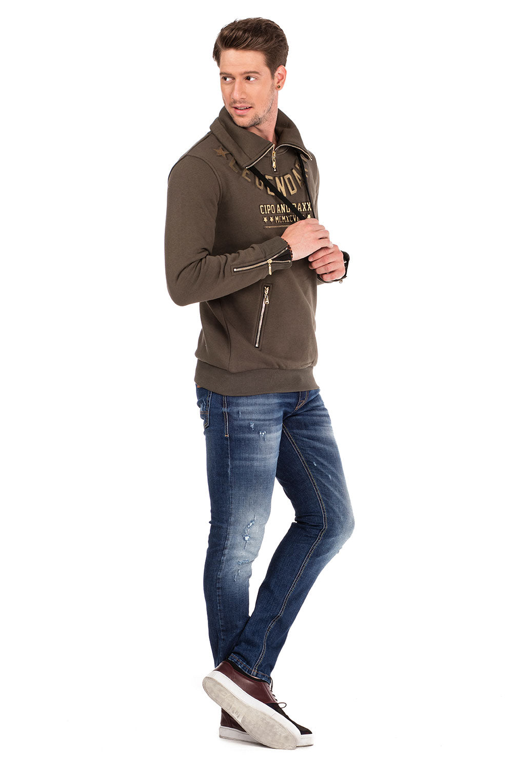 CL324 Men's Sweatshirt with Tube Collar
