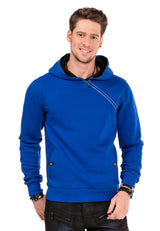 CL329 Men's hooded sweatshirt with zip collar
