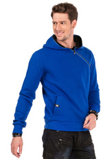 CL329 Men's hooded sweatshirt with zip collar