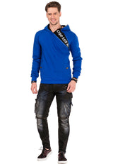 CL329 Men's hooded sweatshirt with zip collar