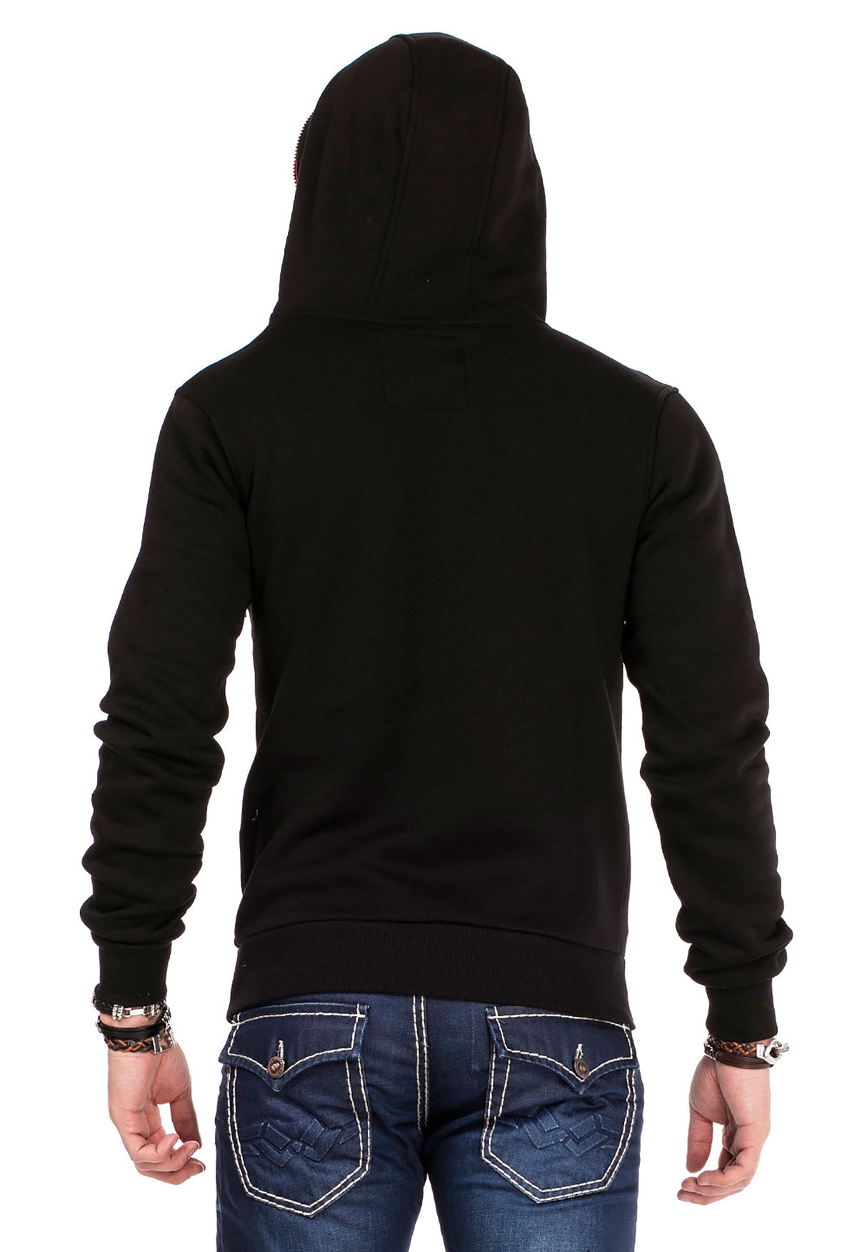 CL329 Men's hooded sweatshirt with zip collar