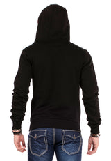 CL329 Men's hooded sweatshirt with zip collar