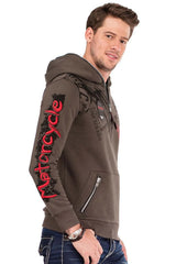 CL334 Men's hooded sweatshirt with trendy prints and embroidery