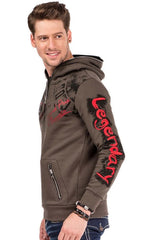 CL334 Men's hooded sweatshirt with trendy prints and embroidery
