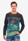 CL351 Men's long-sleeved shirt with gemstone print