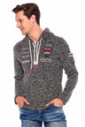 CL359 Men's hooded sweatshirt with various patches