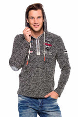 CL359 Men's hooded sweatshirt with various patches