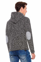 CL359 Men's hooded sweatshirt with various patches