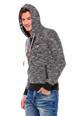 CL362 Men's hooded sweatshirt with brand patch