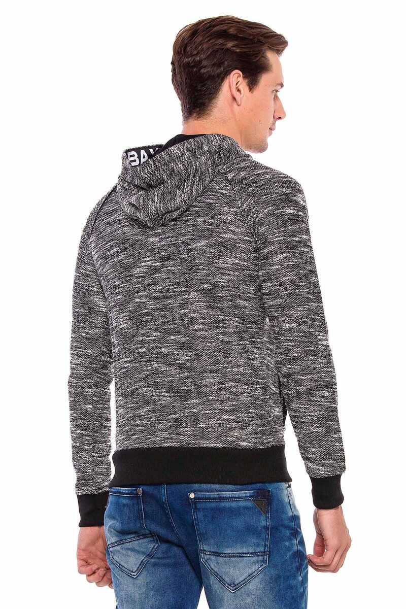 CL362 Men's hooded sweatshirt with brand patch