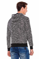 CL362 Men's hooded sweatshirt with brand patch