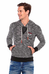 CL362 Men's hooded sweatshirt with brand patch