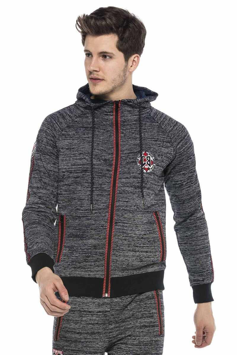 CL371 Men's Sweat Jacket with Contrast Stitching
