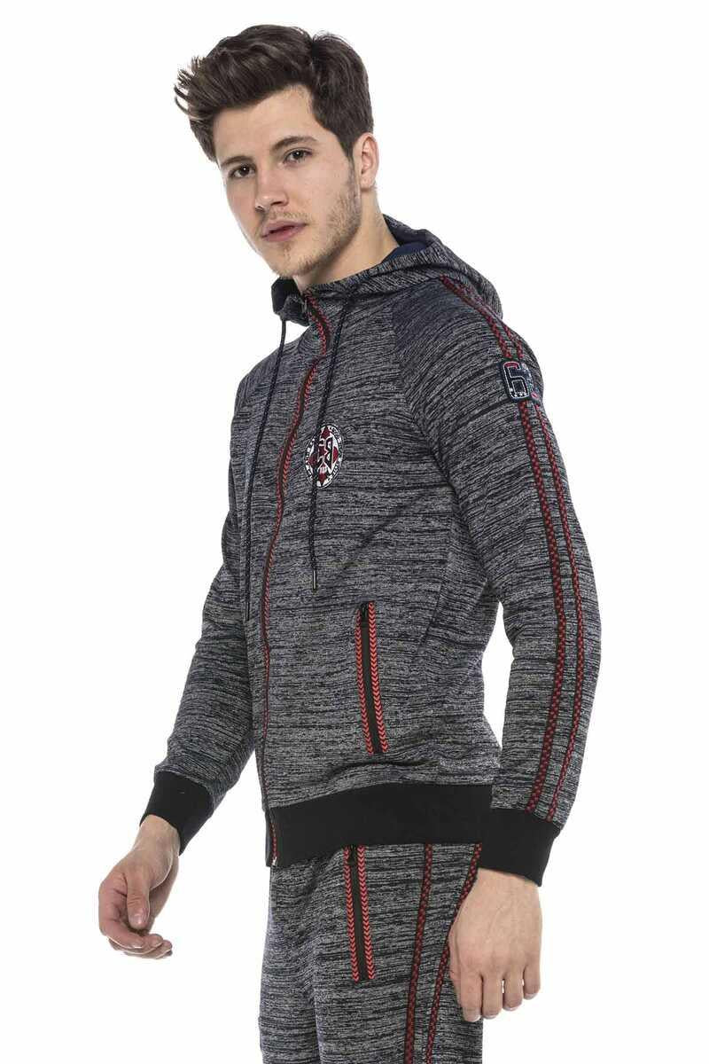 CL371 Men's Sweat Jacket with Contrast Stitching