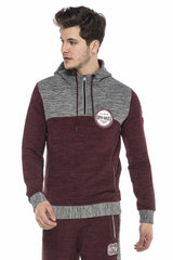 CL372 Men's Sweatshirt – Two-tone Hoodie with Texture & Character