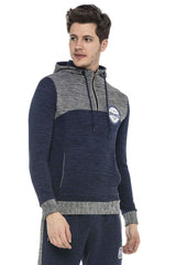 CL372 Men's Sweatshirt – Two-tone Hoodie with Texture & Character