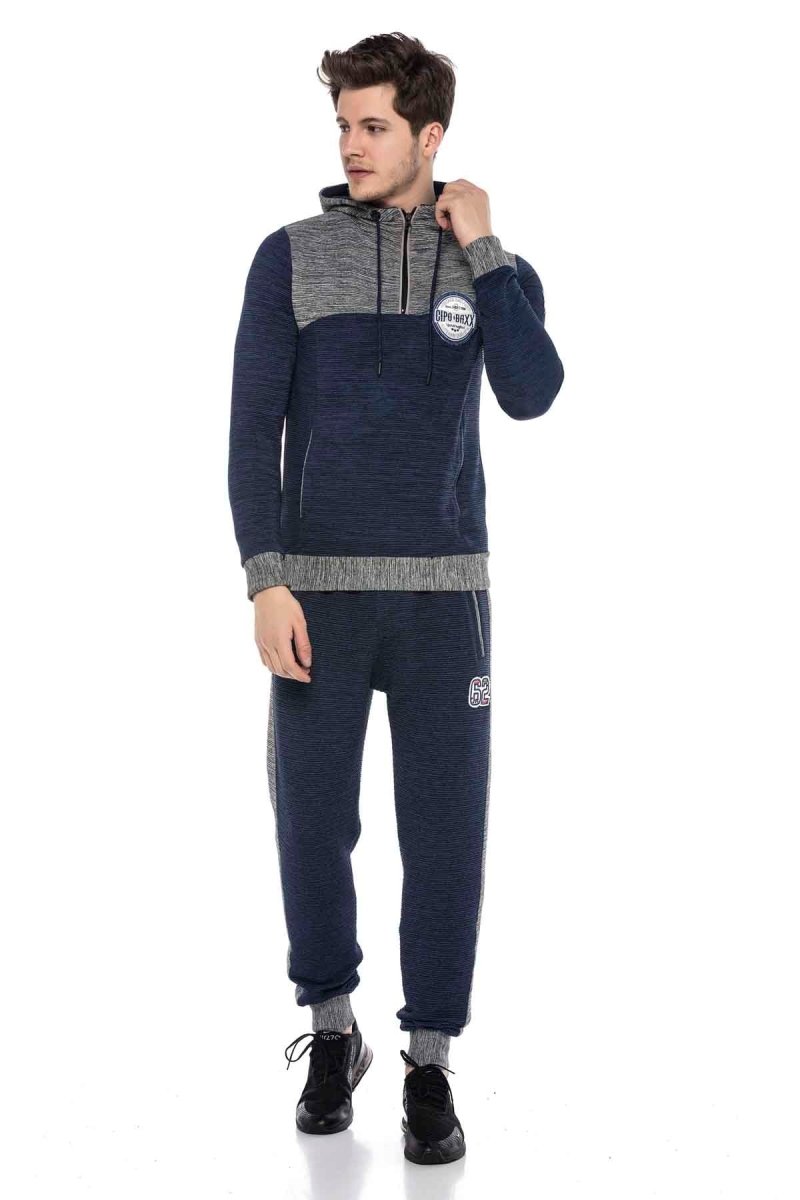 CL372 Men's Sweatshirt – Two-tone Hoodie with Texture & Character