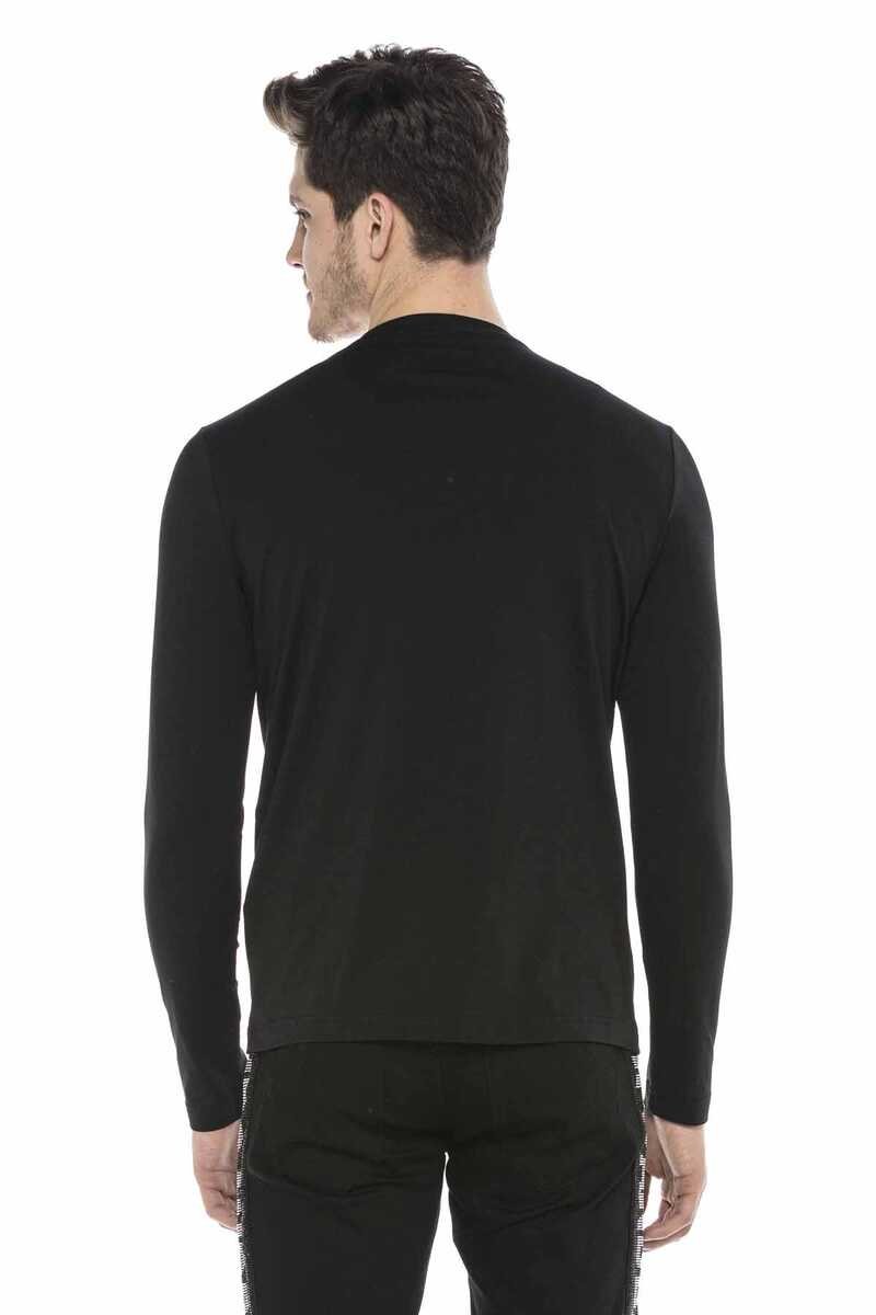 CL374 Men's long-sleeved shirt with subtle front print