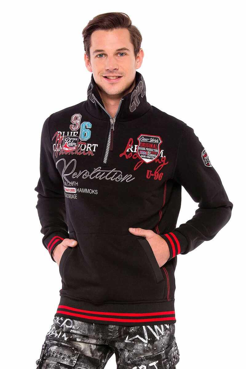 CL377 Men's sweatshirt with high stand-up collar