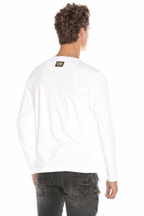 CL396 Men's long-sleeved shirt with cool skull print