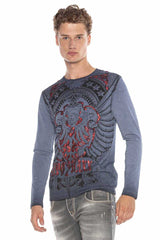 CL407 men's long-sleeved shirt with cool print
