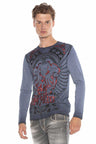 CL407 men's long-sleeved shirt with cool print