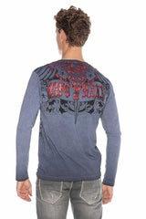 CL407 men's long-sleeved shirt with cool print