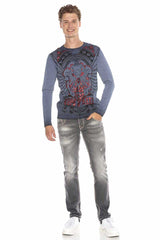 CL407 men's long-sleeved shirt with cool print