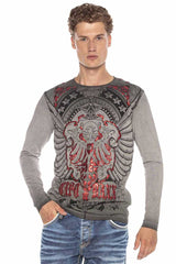 CL407 men's long-sleeved shirt with cool print