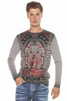 CL407 men's long-sleeved shirt with cool print
