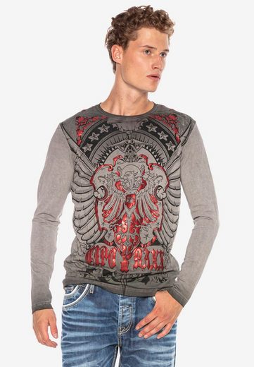 CL407 men's long-sleeved shirt with cool print