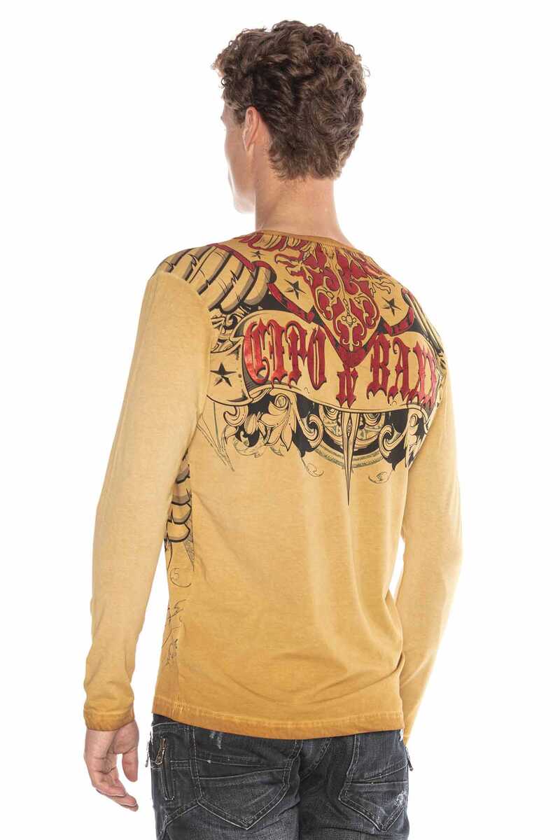 CL407 men's long-sleeved shirt with cool print