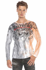 CL408 Men's long-sleeved shirt with extravagant print