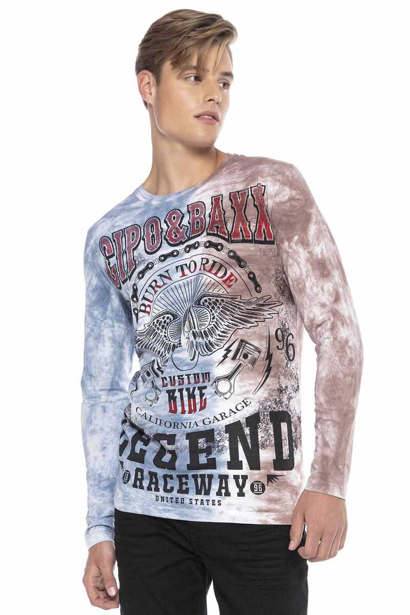 CL410 Men's long-sleeved shirt in a cool color gradient