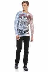 CL410 Men's long-sleeved shirt in a cool color gradient