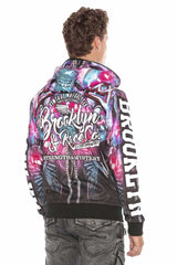 CL416 Men's hooded sweatshirt with striking all-over print design