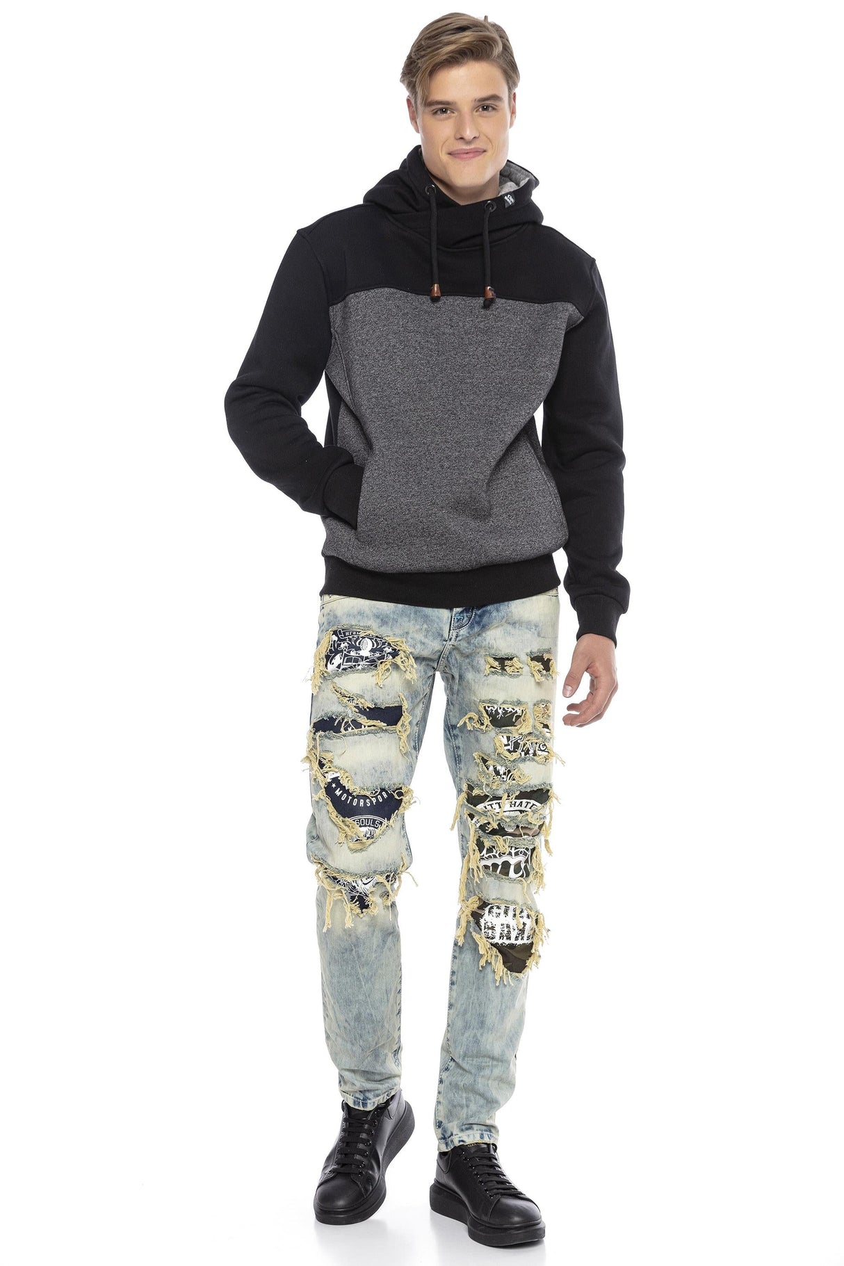 CL430 Men's Hooded Sweatshirt Color Blocking