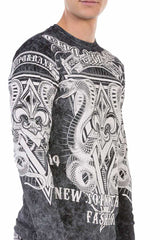 CL449 Men's long-sleeved shirt with large print