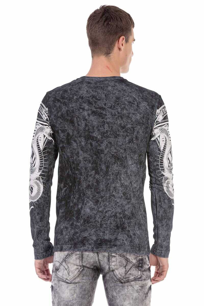 CL449 Men's long-sleeved shirt with large print