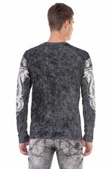 CL449 Men's long-sleeved shirt with large print