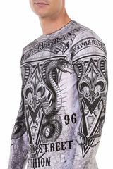 CL449 Men's long-sleeved shirt with large print