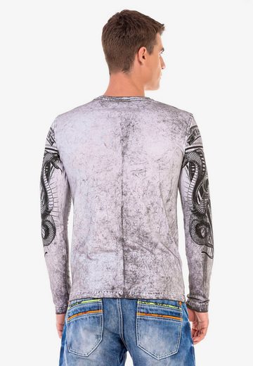 CL449 Men's long-sleeved shirt with large print