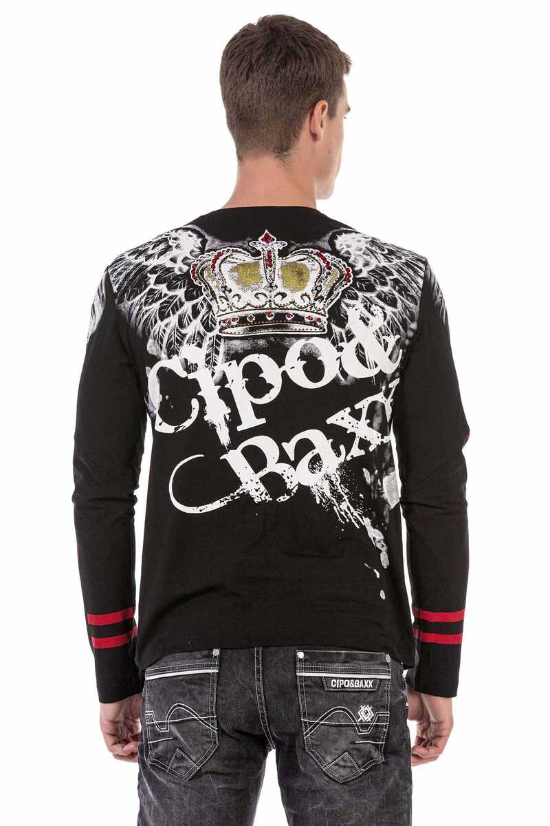 CL451 Men's long-sleeved shirt with large print