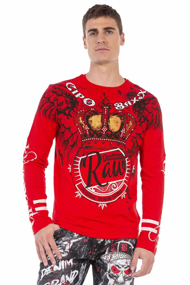 CL451 Men's long-sleeved shirt with large print