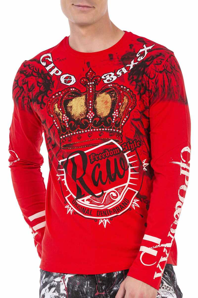 CL451 Men's long-sleeved shirt with large print