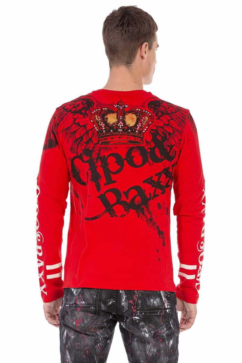 CL451 Men's long-sleeved shirt with large print