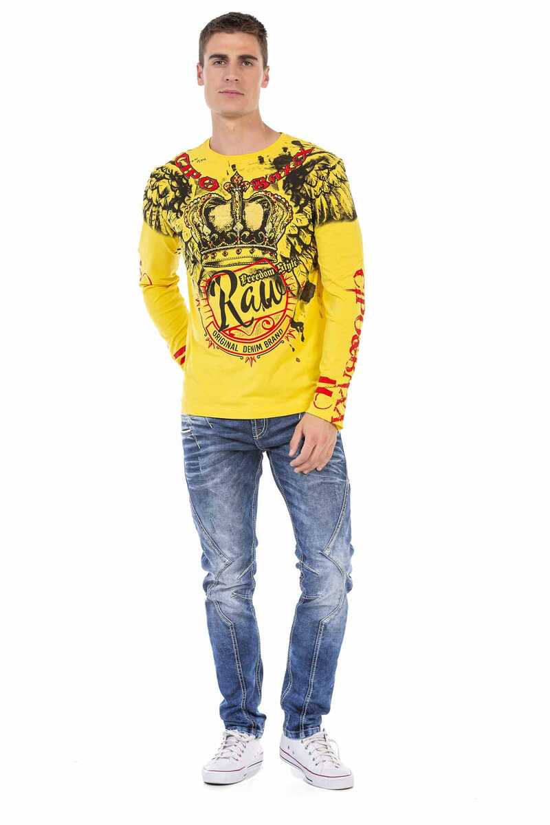 CL451 Men's long-sleeved shirt with large print