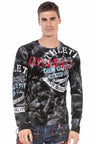 CL453 Men's long-sleeved shirt with a great batik pattern